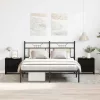 Éjjeliszekrény 2 pcs Musta tammi 45 x 34 x 44.5 cm Faanyag