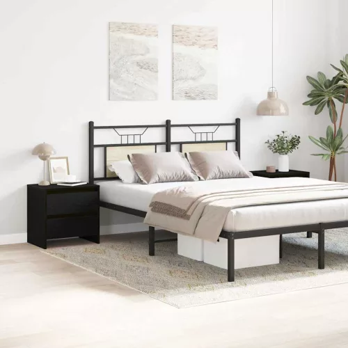 Éjjeliszekrény 2 pcs Musta tammi 45 x 34 x 44.5 cm Faanyag