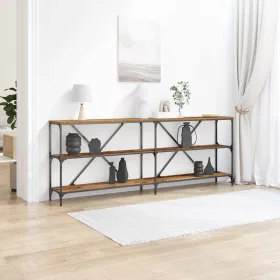  Konzolasztal polcokkal Egyéb tárolóval Öreg fa 200 x 30 x 75 cm