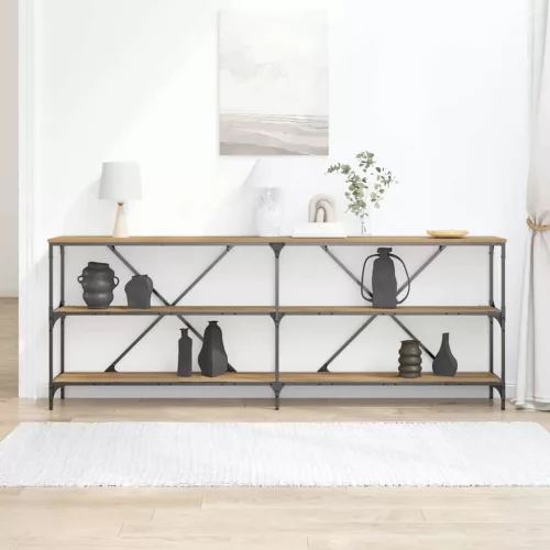 Konzolasztal polcokkal Egyéb kézműves tölgy 200 x 30 x 75 cm