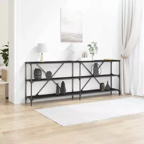 Konzolasztal polcokkal Egyéb Musta tammi 200 x 30 x 75 cm
