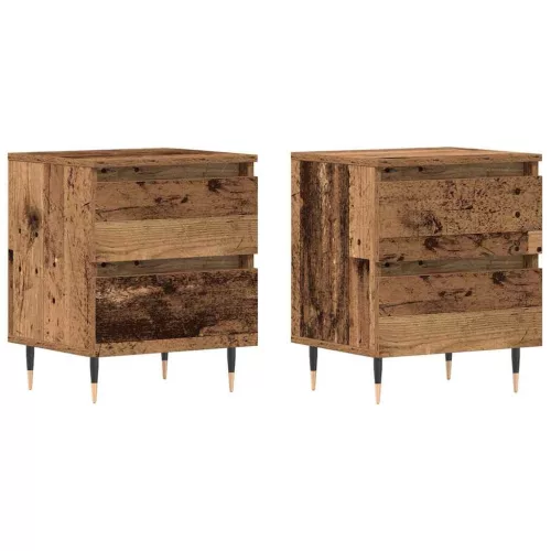 Éjjeliszekrény fiókkal 2 pcs Régi fa 40 x 35 x 50 cm Faanyag