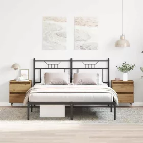   Éjjeliszekrény 2 pcs kézműves tölgy 40 x 35 x 50 cm Faanyag