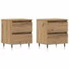 Éjjeliszekrény 2 pcs kézműves tölgy 40 x 35 x 50 cm Faanyag