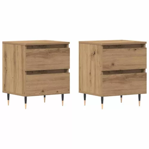 Éjjeliszekrény 2 pcs kézműves tölgy 40 x 35 x 50 cm Faanyag