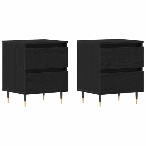 Éjjeliszekrény 2 pcs Musta tammi 40 x 35 x 50 cm Faanyag