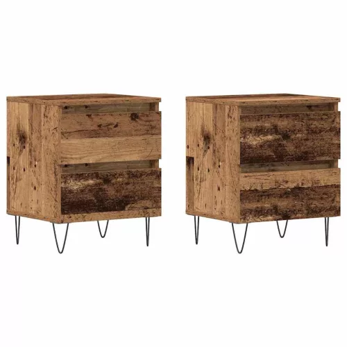 Éjjeliszekrény fiókkal 2 pcs Régi fa 40 x 35 x 50 cm Faanyag