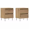 Éjjeliszekrény 2 pcs kézműves tölgy 40 x 35 x 50 cm Faanyag