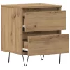 Éjjeliszekrény 2 pcs kézműves tölgy 40 x 35 x 50 cm Faanyag