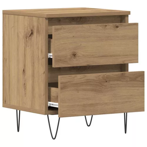 Éjjeliszekrény 2 pcs kézműves tölgy 40 x 35 x 50 cm Faanyag