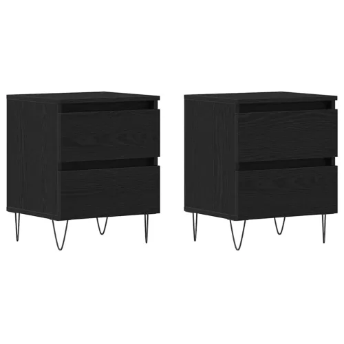 Éjjeliszekrény 2 pcs Musta tammi 40 x 35 x 50 cm Faanyag
