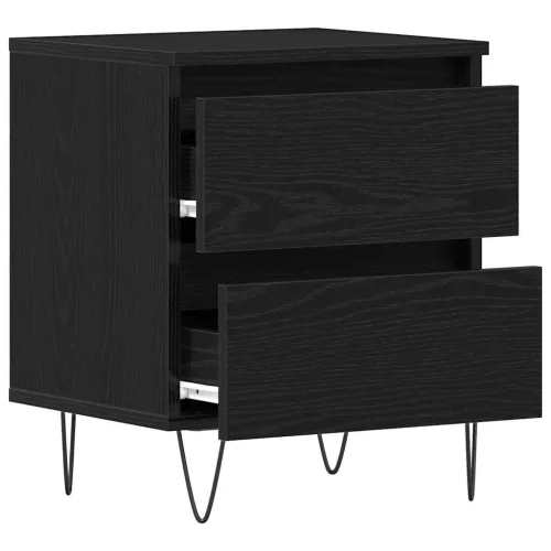 Éjjeliszekrény 2 pcs Musta tammi 40 x 35 x 50 cm Faanyag