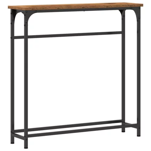 Konzolasztal Öreg fa 75 x 19.5 x 75 cm Műgyantás fa és fém