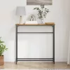 Konzolasztal Öreg fa 75 x 19.5 x 75 cm Műgyantás fa és fém
