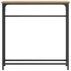 Konzolasztal polcokkal kézműves tölgy 75 x 19.5 x 75 cm
