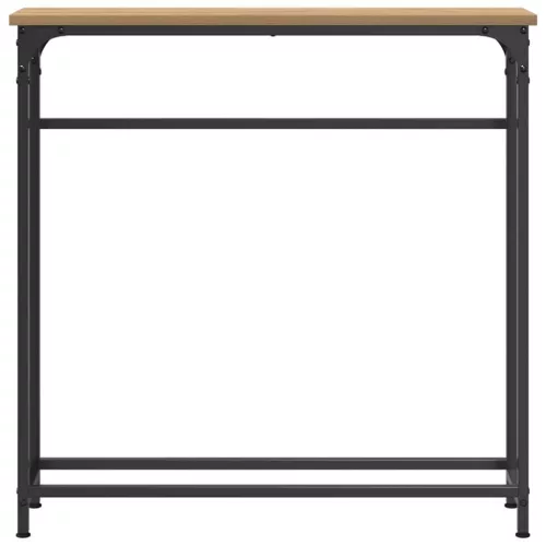 Konzolasztal polcokkal kézműves tölgy 75 x 19.5 x 75 cm