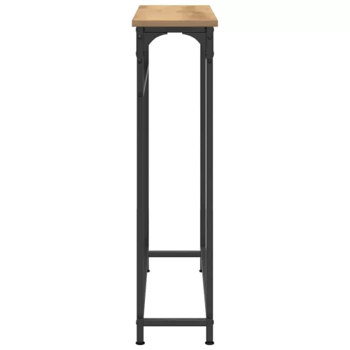 Konzolasztal polcokkal kézműves tölgy 75 x 19.5 x 75 cm