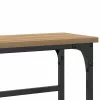 Konzolasztal polcokkal kézműves tölgy 75 x 19.5 x 75 cm