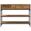 Konzolasztal Régi fa 100 x 25 x 75 cm Műgyantás fa és fém