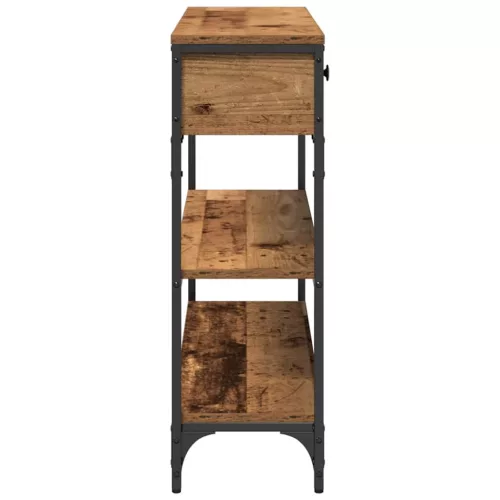 Konzolasztal Régi fa 100 x 25 x 75 cm Műgyantás fa és fém