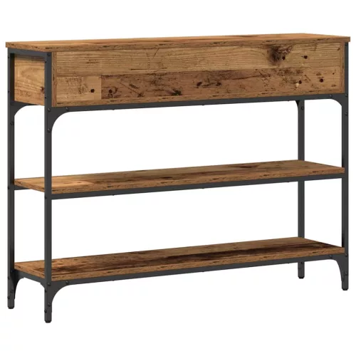 Konzolasztal Régi fa 100 x 25 x 75 cm Műgyantás fa és fém
