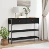 Konzolasztal Musta tammi 100 x 25 x 75 cm Műgyantás fa és fém