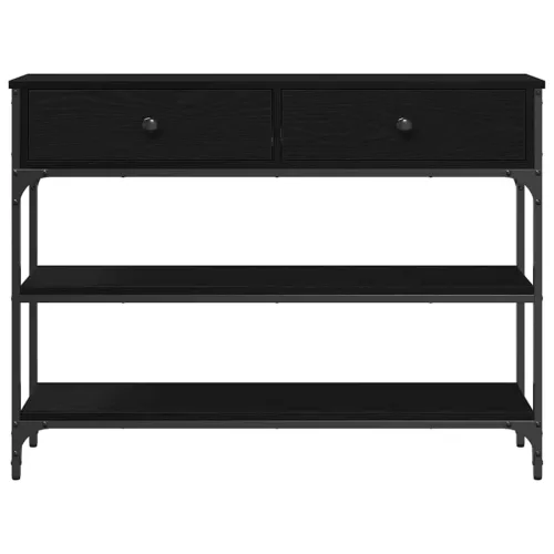 Konzolasztal Musta tammi 100 x 25 x 75 cm Műgyantás fa és fém