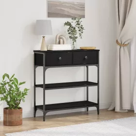   Konzolasztal Musta tammi 72,5 x 25 x 75 cm Műgyantás fa és fém