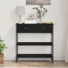 Konzolasztal Musta tammi 72,5 x 25 x 75 cm Műgyantás fa és fém
