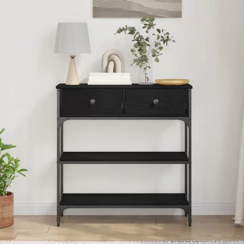 Konzolasztal Musta tammi 72,5 x 25 x 75 cm Műgyantás fa és fém