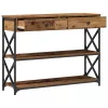 Konzol Asztal Régi fa 100 x 28 x 75 cm Műgyantás fa és fém