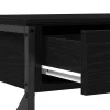 Konzol Asztal Musta tammi 100 x 28 x 75 cm Műgyantás fa és fém
