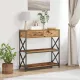 Konzol Asztal Régi fa 75 x 28 x 75 cm Műgyantás fa és fém