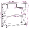 Konzol Asztal Régi fa 75 x 28 x 75 cm Műgyantás fa és fém