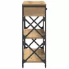 Konzol Asztal fiókkal polcokkal kézműves tölgy 75 x 28 x 75 cm