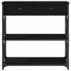 Konzol Asztal Musta tammi 75 x 28 x 75 cm Műgyantás fa és fém