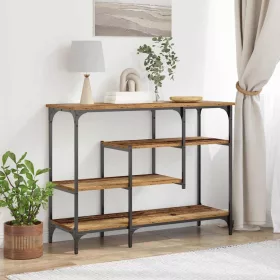   Konzolasztal Régi fa 100 x 35 x 75 cm Műgyantás fa és fém