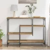 Konzolasztal polcokkal kézműves tölgy 100 x 35 x 75 cm