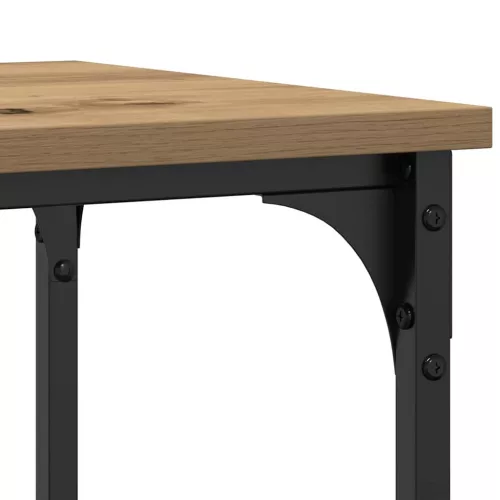 Konzolasztal polcokkal kézműves tölgy 100 x 35 x 75 cm