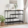 Konzolasztal Musta tammi 100 x 35 x 75 cm Műgyantás fa és fém