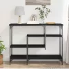 Konzolasztal Musta tammi 100 x 35 x 75 cm Műgyantás fa és fém