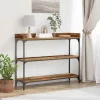 Konzolasztal Régi fa 100 x 30 x 80 cm Műgyantás fa és fém