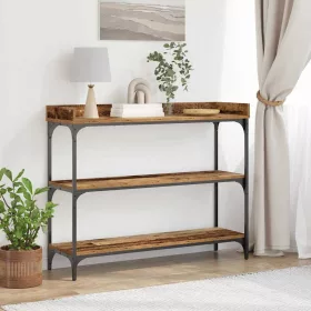   Konzolasztal Régi fa 100 x 30 x 80 cm Műgyantás fa és fém