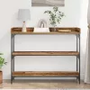 Konzolasztal Régi fa 100 x 30 x 80 cm Műgyantás fa és fém