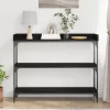 Konzolasztal Musta tammi 100 x 30 x 80 cm Műgyantás fa és fém