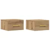 Éjjeliszekrény 2 pcs kézműves tölgy 35 x 35 x 20 cm Faanyag