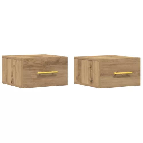 Éjjeliszekrény 2 pcs kézműves tölgy 35 x 35 x 20 cm Faanyag