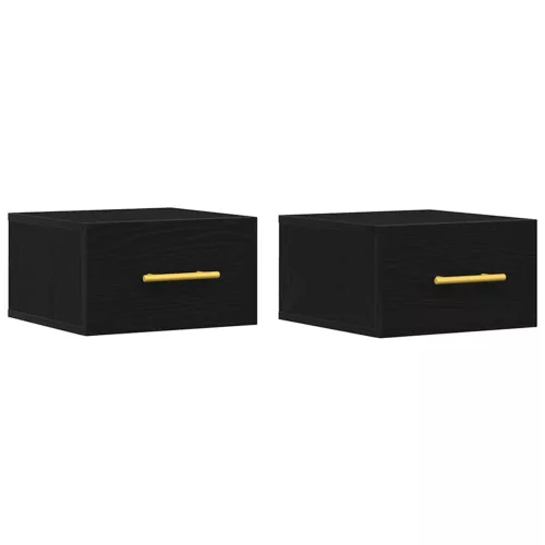 Éjjeliszekrény 2 pcs Musta tammi 35 x 35 x 20 cm Faanyag