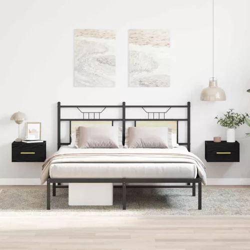 Éjjeliszekrény 2 pcs Musta tammi 35 x 35 x 20 cm Faanyag