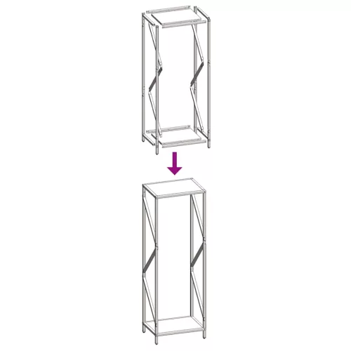 Fekete hidegen hengerelt acél tűzifatároló 34x25x100 cm